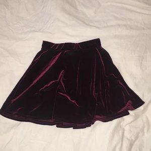 Red velvet skirt